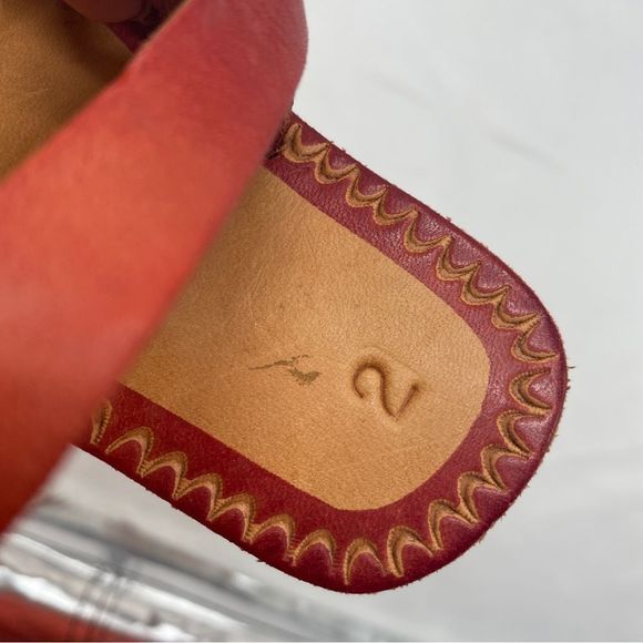 Handmade Mexico Leather Flower Sandals size 2 - Picture 4 of 6